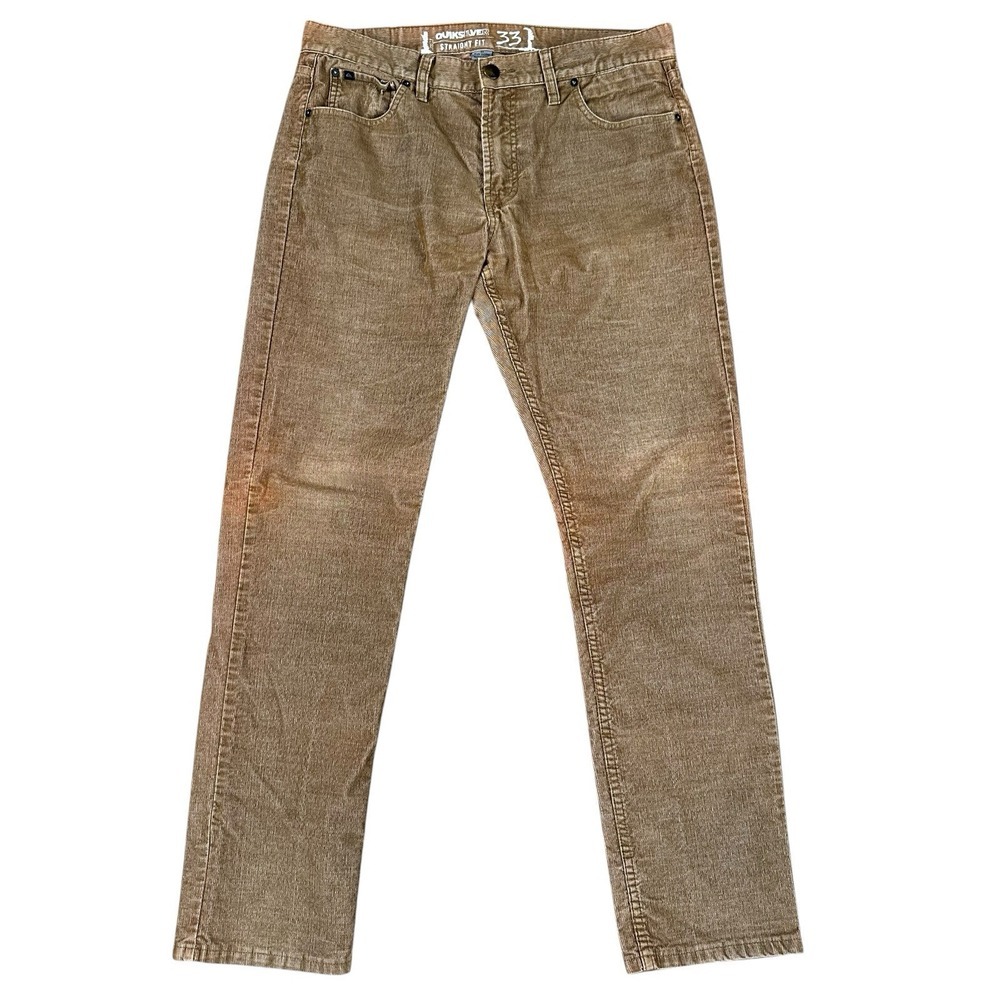 Quicksilver Men's Size 33x31‎ Pincord Corduroy Ribbed Straight Pants Tan